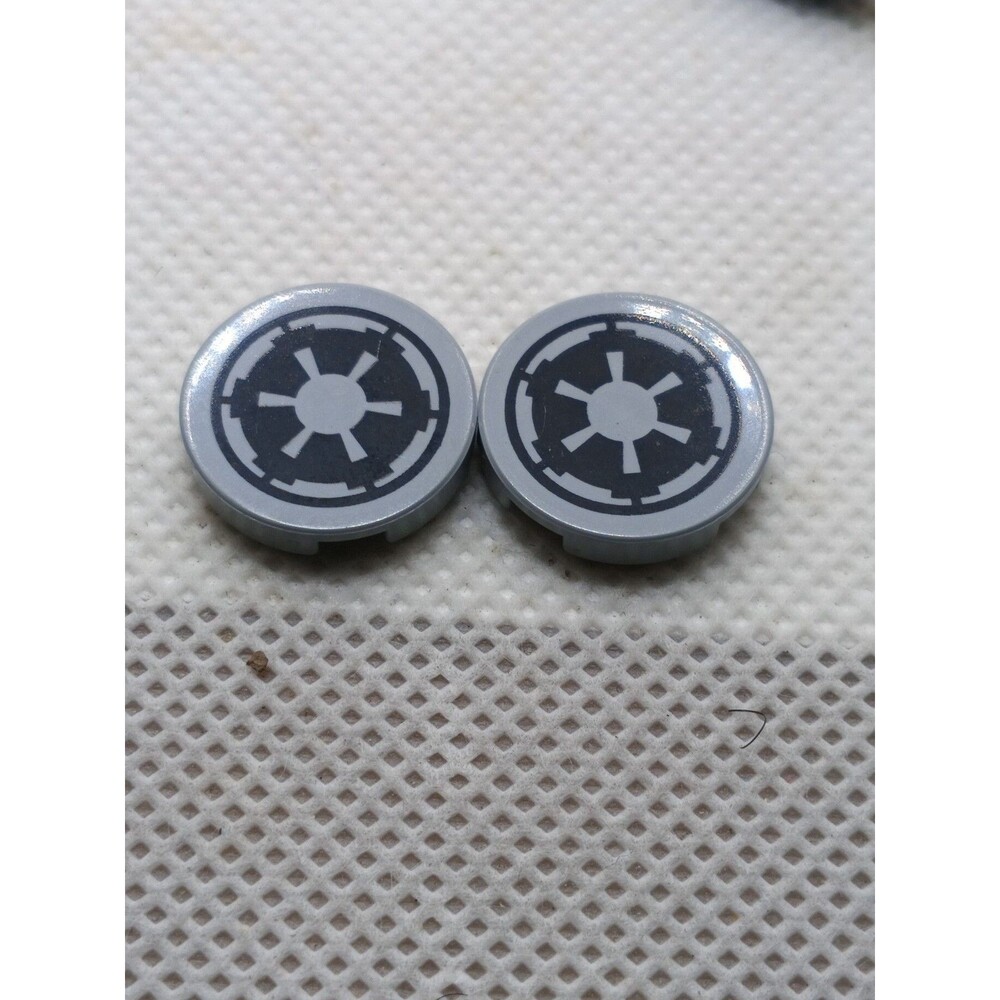 Lego Star Wars Light Bluish Gray Tile Round 2 x 2 Imperial Logo 4150ps5 TIE Lot